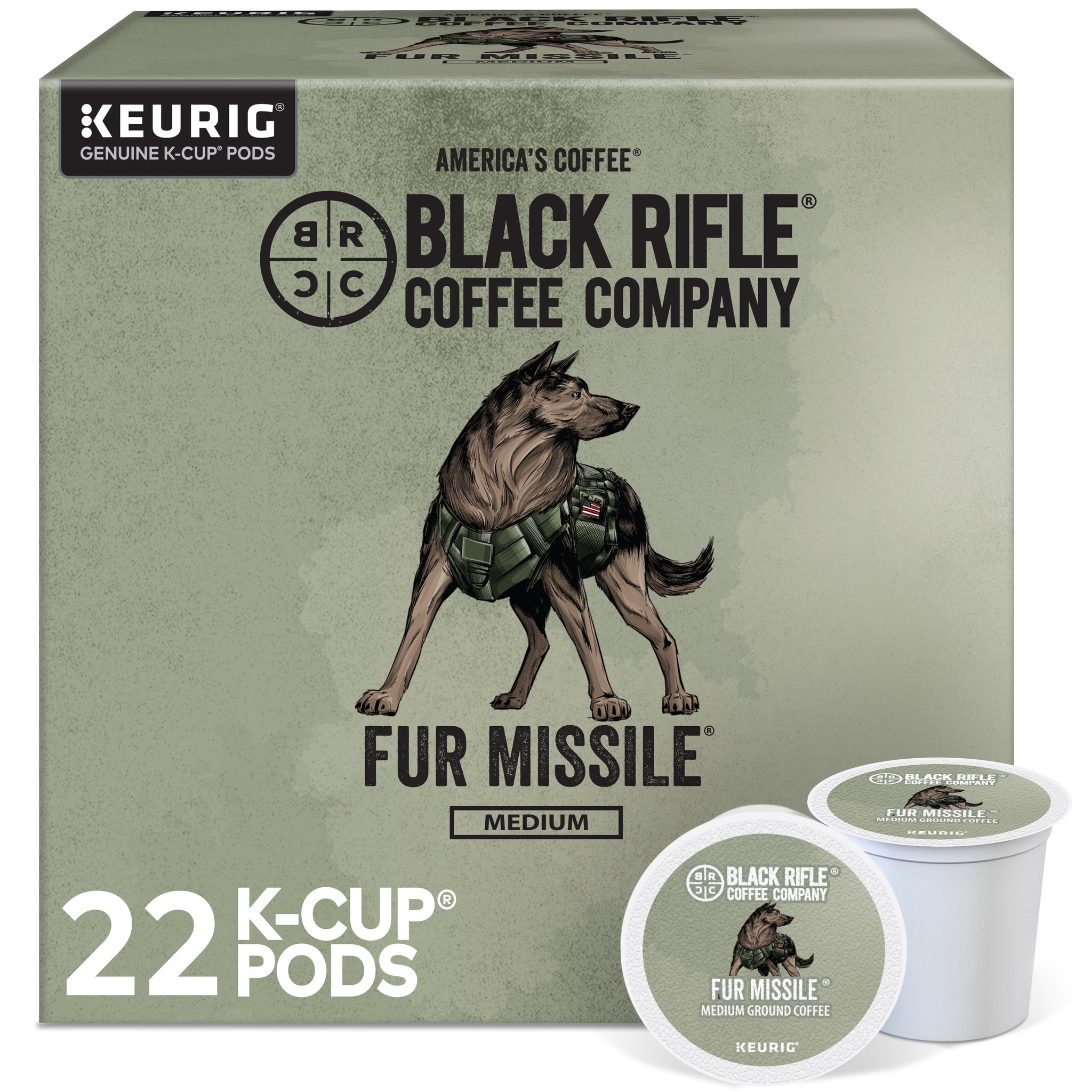 Black Rifle Coffee Fur Missile K-Cups, Medium Roast