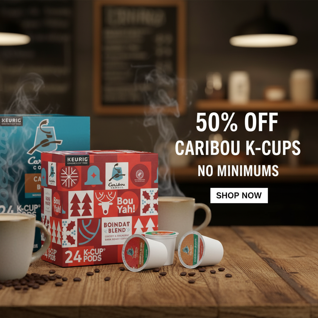 50% Off Caribou K-Cups Banner